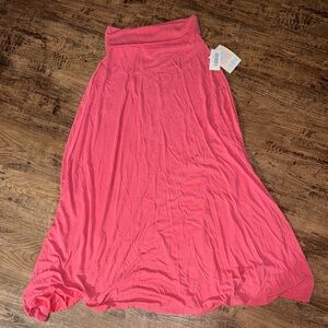 LuLaRoe Vibrant Pink/coral  Maxi Skirt